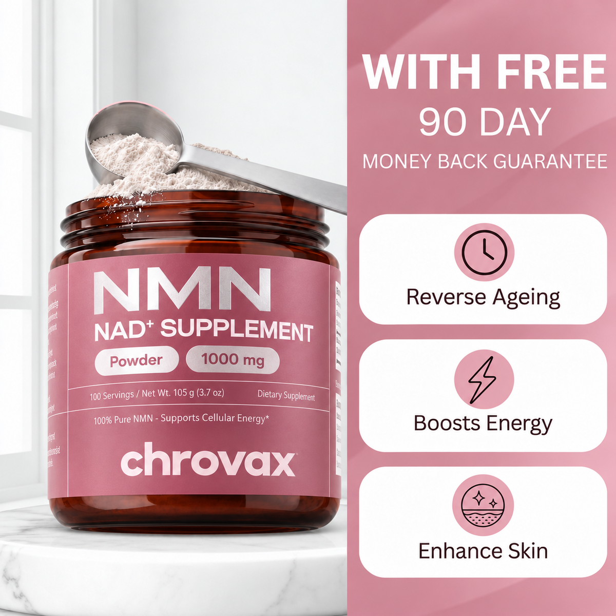 Chrovax Pure NMN Powder – 1000mg